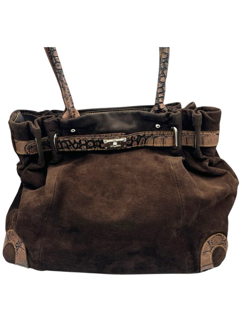 Gun Tote’n Mamas Adjustable Concealed Carry Brown Leather Suede Purse - Picture 2 of 16